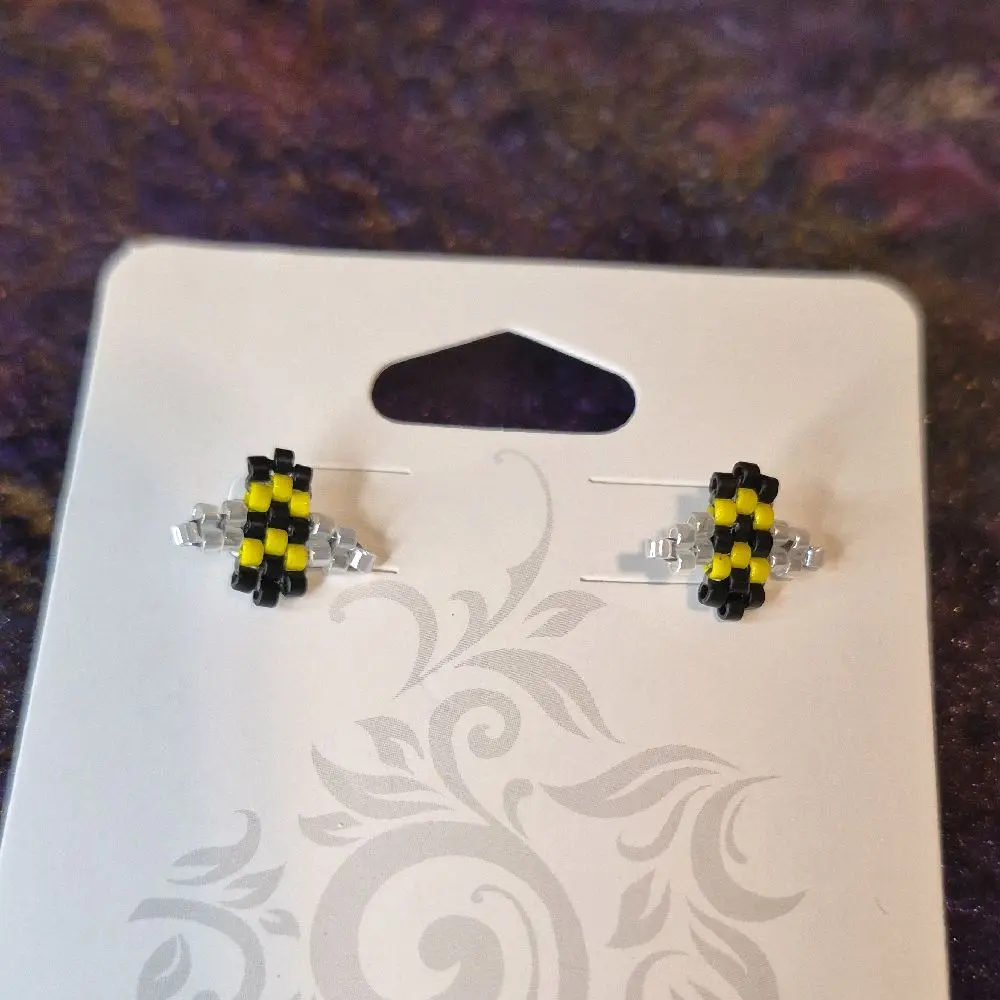 Handmade beaded stud earrings
