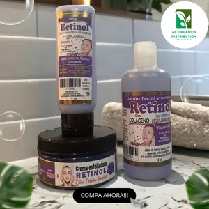 Set Facial De Retinol , Scrub , Crema Y Jabon Facial y Corporal  con Vitamina E y Colageno Skincare Cream Daily Kit
