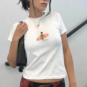 Sale up to 50% - Curious George Surfing Cute Babytee, Summer Cartoon Graphic Tee, Y2k, 90s Clothing, Gift For Women, vintage cartoons