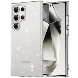 Full Bling Sequins Clear Phone Case For Samsung Galaxy S23 S24 S25 FE S26 Ultra S24 Plus Hard PC + TPU Edge Shockproof Cover
