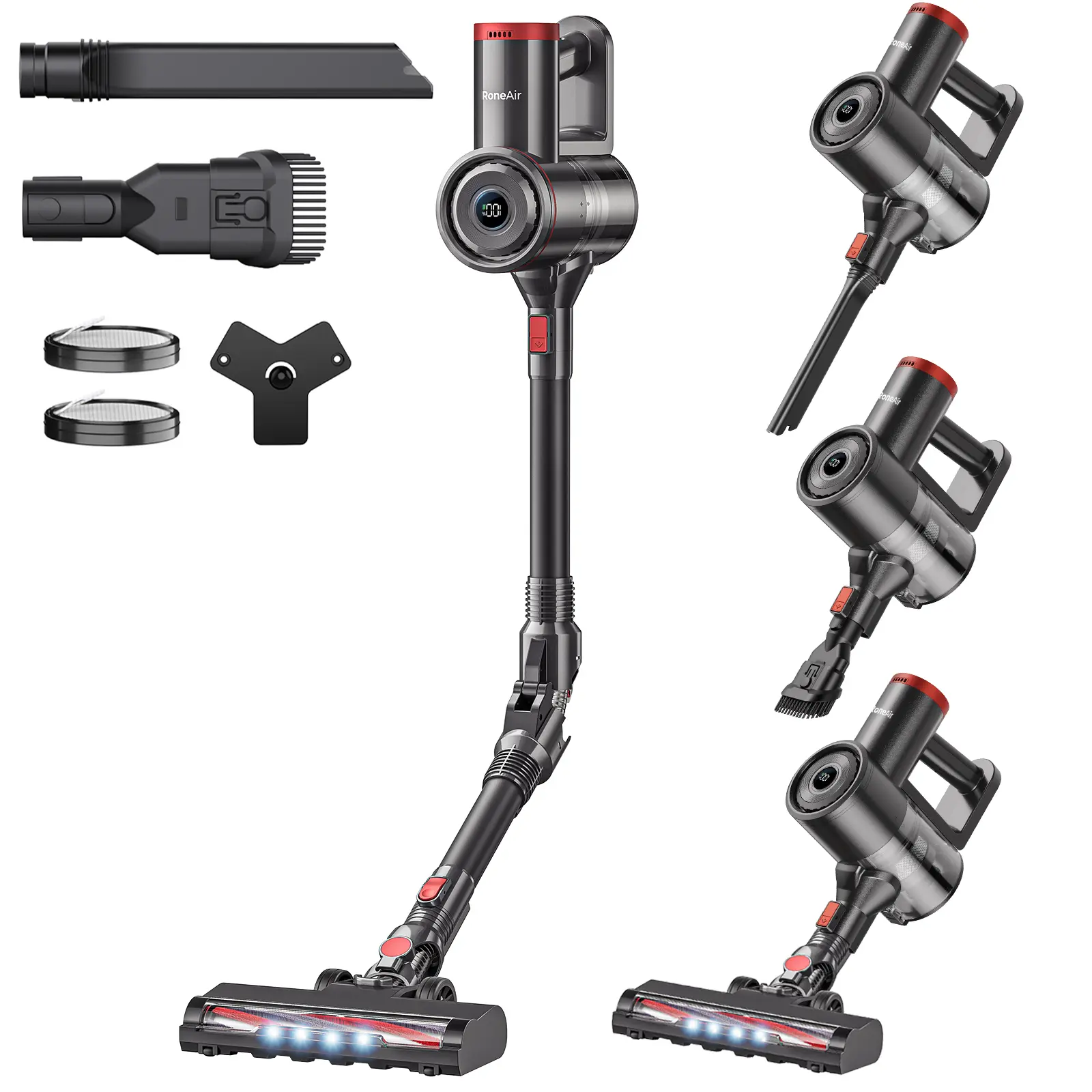 Cordless Vacuum Cleaner for Home, Cleans Under Furniture Without Bending, Self-Standing,Powerful Stick Vacuum Cordless for Pet Hair, Hard Floors, Carpets, Car