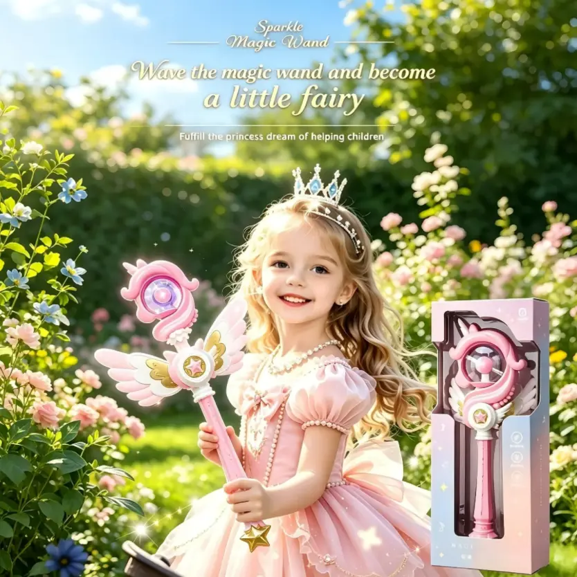 Light Up Musical Magic Wand, music toy gift Unicorn Magic Wand Toy with Flashing Lights and Music Sound Effects，Birthday & Christmas and Easter Gift for Girls Role Play Dress Up holiday gift creativity anxiety relief party favor accessory