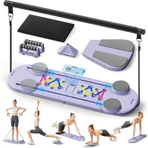 Pilates Board, Pilates Reformer Set, Multifunctional Abdominal Board, Ab Trainer Machine, Portable and Foldable Pilates Reformers Board, Pilates Core Home Workout Equipment for Women (Purple)