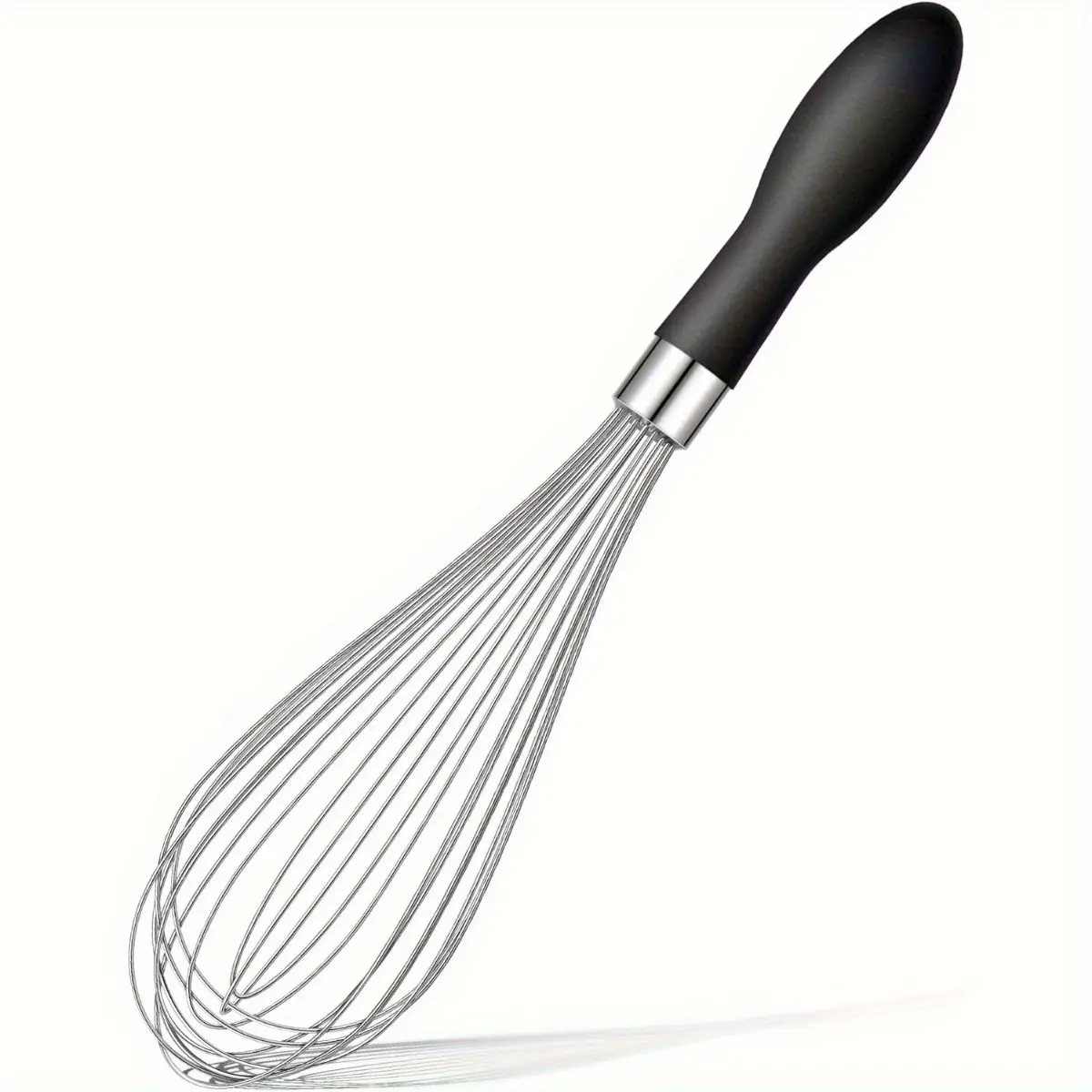 1pc Premium Stainless Steel Whisk - Ergonomic Soft-Grip Silicone Handle, Extra-Thick and Ultra-Durable for Blending, Beating, Whisking, Stirring - Essential Kitchen Utensil Baking Tools for Restaurants, Food Trucks, and Home Chefs, Whisk Beater