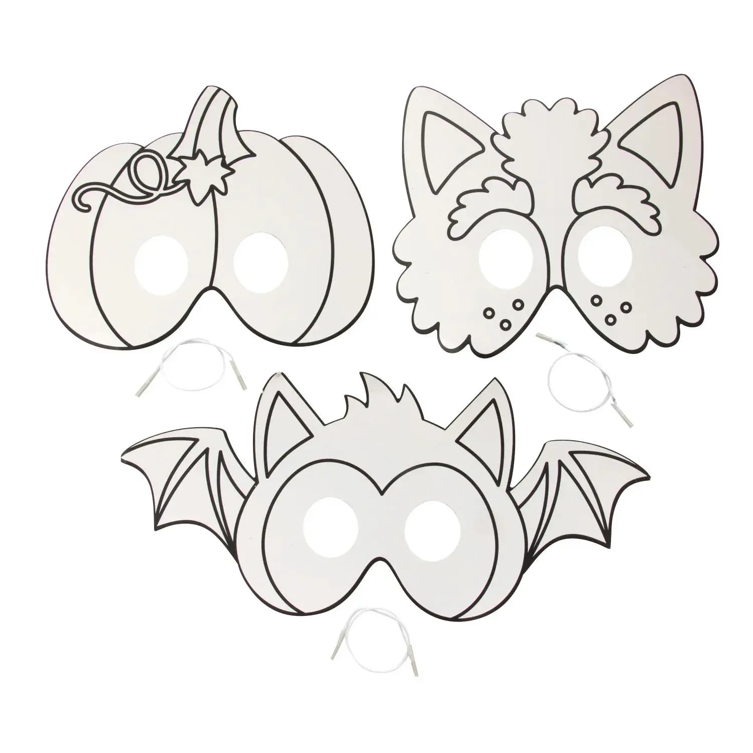 Color Your Own Halloween Character Masks - 12 Pc.