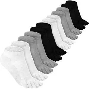 6 Pairs Women Toe Socks Cotton Compression Anklelow Cut Five Toe Sock for Women Men Kids Athletic Running