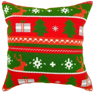 Needlepoint Pillow Kit - Reindeer Toting Gifts