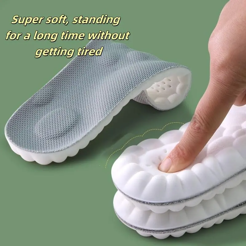 Ergonomic Memory Foam Insoles for Men & Women - Arch, Orthopedic, Supportive Insoles with Breathable Thickened Sole, Sweat-Absorbing, Customizable, U-Shaped Shock Absorption, Ideal for Long Standing/Walking, Arch Insoles