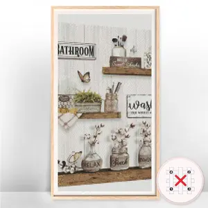 Vase Flower Butterfly Pattern Cross Stitch Embroidery Kit, 1 Set DIY Cross Stitch Embroidery Kit, Embroidery Supplies for Home Living Room Wall Decoration