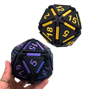 EnderToys D20 Dice Clicker Fidget Toy - Desk Decor Figurine DND 4 Inch Gaming Mechanical Keyboard Switch D&D Dice Gift for Dungeons and Dragons Fan Game Custom