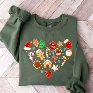 Christmas Sugar Cookie Sweatshirt, Christmas Sweatshirt, Retro Christmas Sweater, Christmas Cookies Sweatshirt, Cute Xmas Gift, Xmas Hoodie Funny Hoodie And Classic Sweatshirt For Ladies And Mens