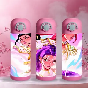 K-Pop 12 oz kid Tumbler - BPA Free, stainless steel, Leak proof, durable, with clear lid