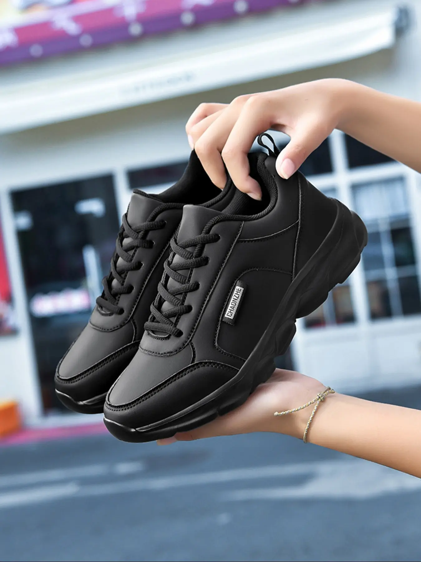 Women's Casual Shoes, New Skateboard Style, Fashion Sports Sneakers, Low Top Sneakers, Athletic Shoes, Waterproof PU Leather Running Shoes, Height Increasing, All-Season Commute, Sneaker Footwear