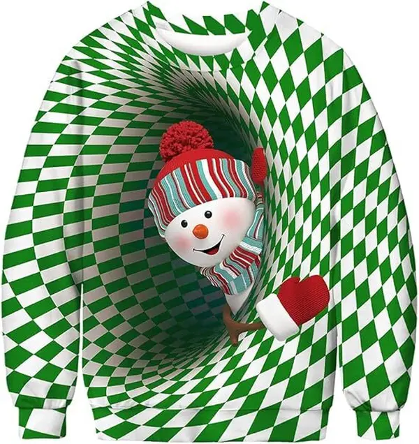 Unisex's Ugly Christmas Jumper Sweater Printed Pullover,3D Funny Digital Print Sweatshirt Suit for Men Woman Clothes Clothes Womenswear Womenswear Crew Neck