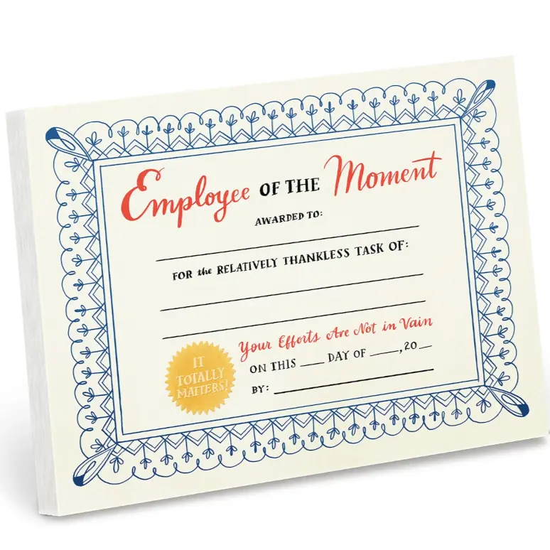 Employee of the Moment Notepad Employee of the Moment Notepad