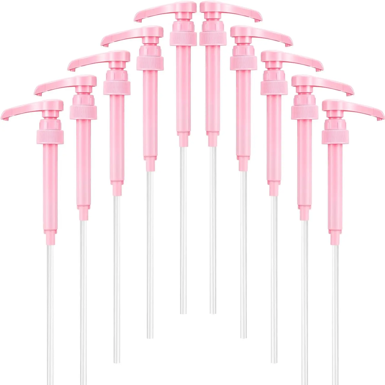 10 count Coffee Syrup Pump, Pink Plastic Pumps for Syrup Bottles 750ml - 1L,  Syrup Pump Dispenser