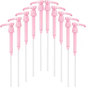 10 count Coffee Syrup Pump, Pink Plastic Pumps for Syrup Bottles 750ml - 1L,  Syrup Pump Dispenser