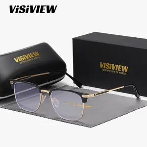 VISIVIEW unisex stylish full-frame glasses with anti-blue light square lenses
