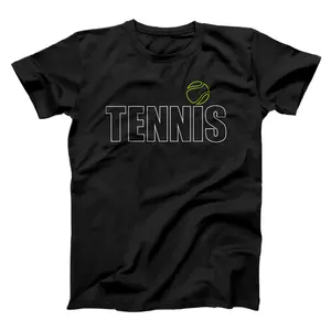 Tennis Tshirt Women Men & Kids | Cool Text & Tennis Ball T-Shirt