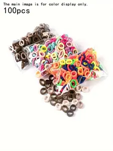 100 small ring-shaped hair ties Scrunchies