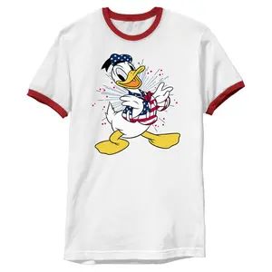 Mickey & Friends Patriotic Donald Duck Mens T Shirt, Casual, Tshirt