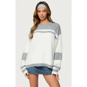 Edikted Women's Nogah Stripey Oversized Sweater