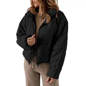 Dokotoo Womens Winter Quilted Jackets Long Sleeve Full Zip Puffer Jacket Coats with Pockets
