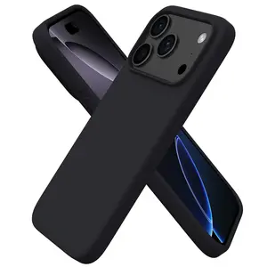 Compatible with iPhone 17PROMAX 16 15 Series Case, Slim Liquid Silicone 3 Layers Full Covered Soft Gel Rubber Shockproof Phone Case, Protective Cover with Anti-Scratch Microfiber