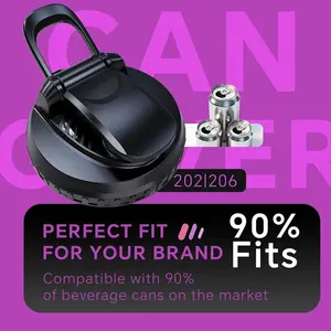 6-Pack Soda Can Lids with Handle Reusable BPA-Free Can Covers for Soda, Beer & Energy Drinks, Universal Fit 202/206 Cans, Helps Maintain the Taste of The Beverage (Multicolored)