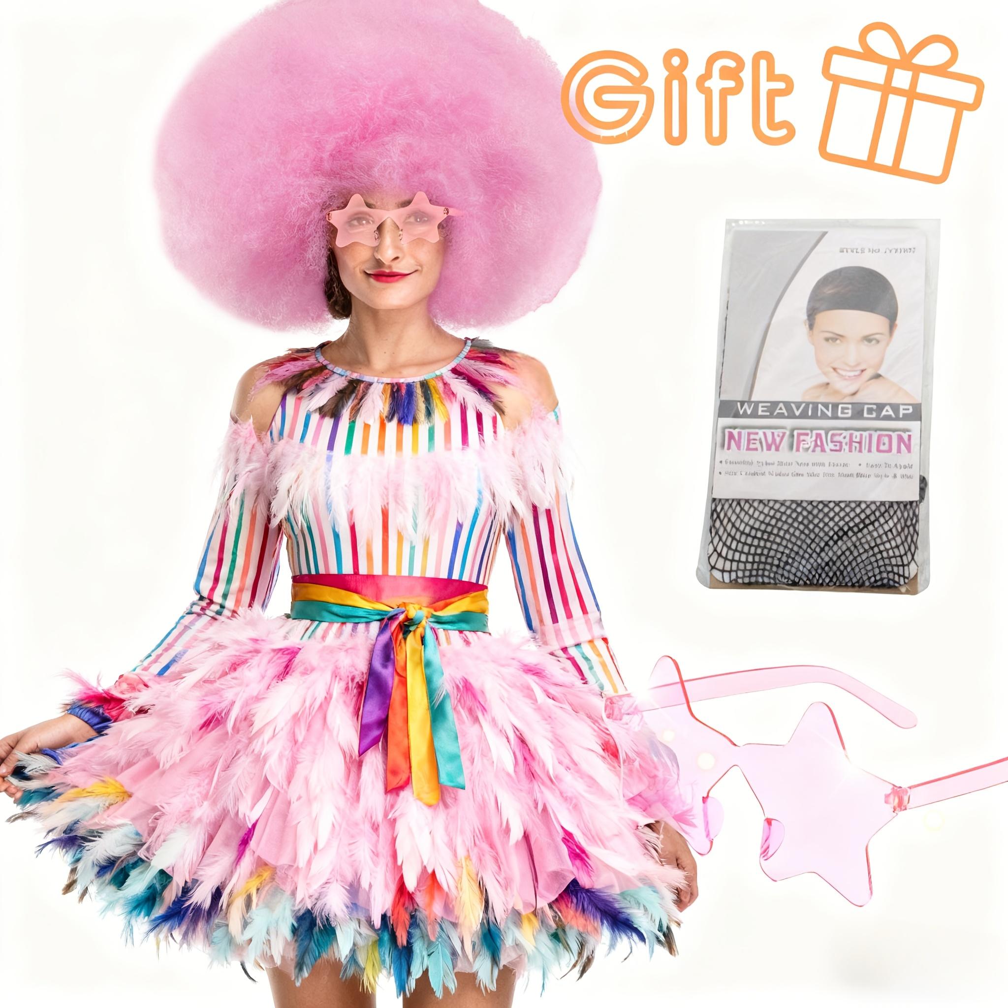 Discount Promotion on Colorful Curly Clown Wigs for Costume Parties, Complete with Funny Glasses And a Hairnet for Fans