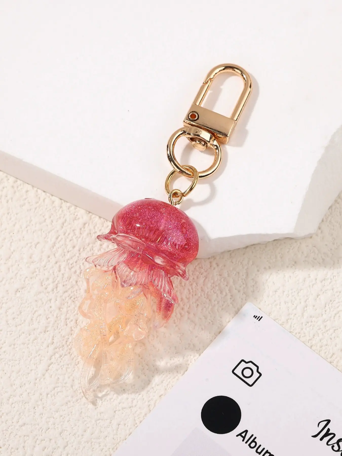 Ocean Series Colorful Jellyfish Keychain, Resin Drop Glue Jellyfish Pendant, Unique Accessory for Keys, Key Accessories, Perfect Gift Idea, Key Chain Charms