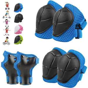 6PCS Kids Protective Gear Set, Knee Pads  Kids 3-14 Years Old, Toddler Knee Pads and Elbow Pads, Wrist Guards Set, Skating Cycling Bike Rollerblading Scooter, Upgraded & Durable Material