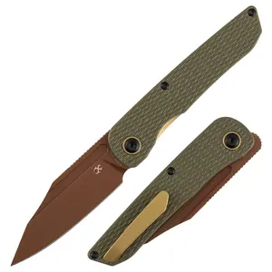 Kansept Nettle | Liner Lock 7.61" Pocket Folding Knives | Aluminum/G10 with Diamond Pattern | 3.28" 154CM Blade | D. Sharon Design | T1103Series