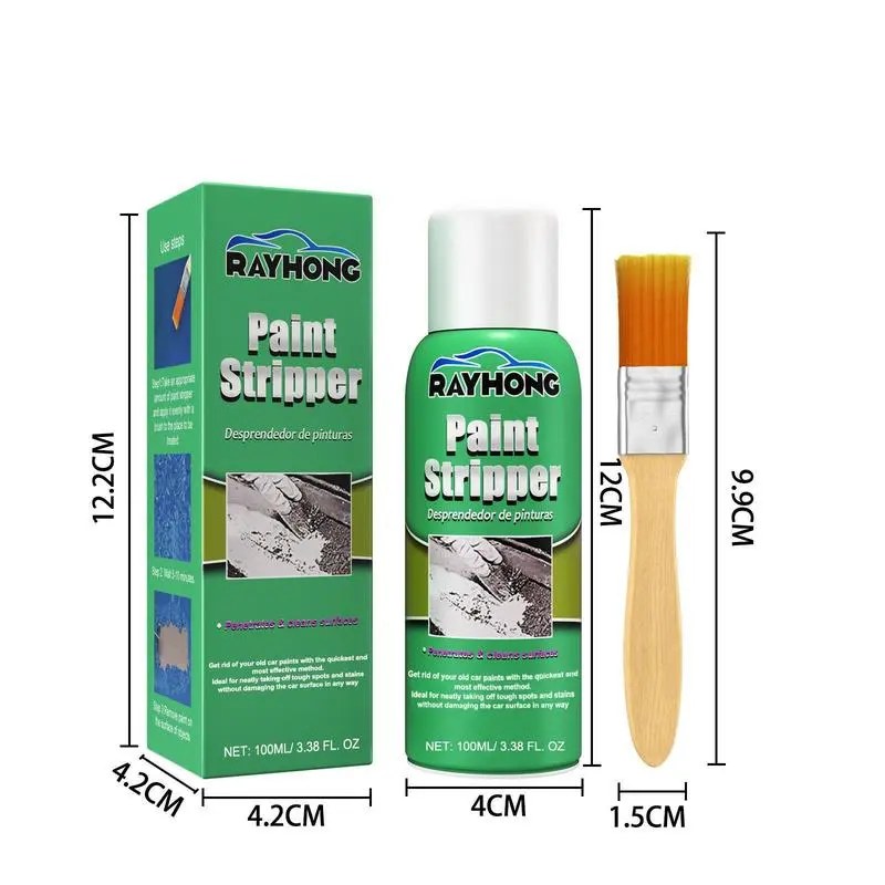 Rayhong Magic Car Paint Remover Auto Wheel Stripping & Metal Surface Cleaner No Trace 100ml Liquid Quick Stripping Safe Ingredients