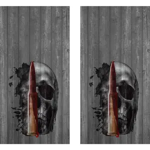 Bullet Skull Cornhole Board Wrap Sticker Decal  Gun Molan Labe Bag Toss 2nd Amendment