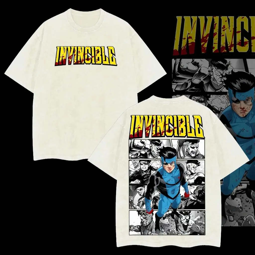 BoldThreads Limited Edition Emperor Mark Grayson Invincible War Comic Double Printed Oversized Acid Washed Tee Graphic Top 100 Cotton Heavyweight 250gsm Streetwear Y2K Aesthetic Viltrumite Superhero TV Series T Shirt Menswear Best Gift For Fan