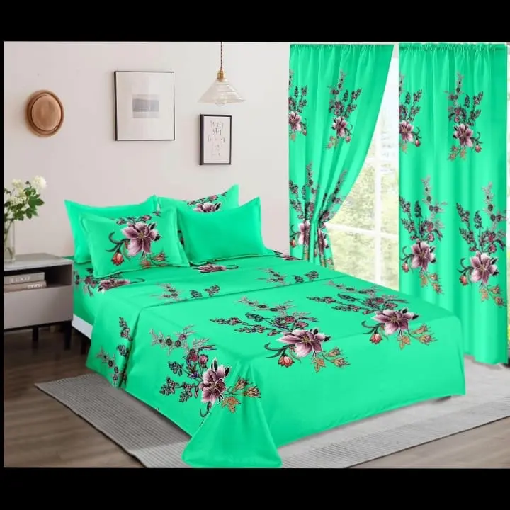 BOOFT COLLECTION King Size 100% Original Cotton 8-Piece Sheet Set with Elegant Floral Design for Cozy Nights & Comfortable Sleep