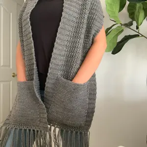 Handmade Crochet Pocket Shawl