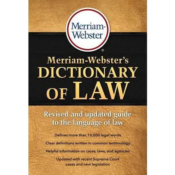 Merriam-Webster's Dictionary of Law Book, Merriam-Webster, Paperback