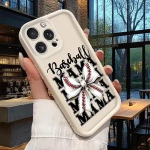 Baseball Mom Design Case for iPhone 17 Pro Max 16 16e 15 14 Plus 13 12 Mini 11 Air X XS Pattern Soft TPU Rubber Camera Protection Rugged Mobile Phone Cover Gift 2D printing