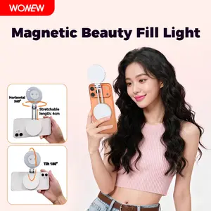 WONEW FL22 MagSafe Light Portable Selfie Light for iPhone 13 14 15 16 17Pro/Pro Max with 360° Rotation & 4cm Stretchable Length for Vlog phone ring