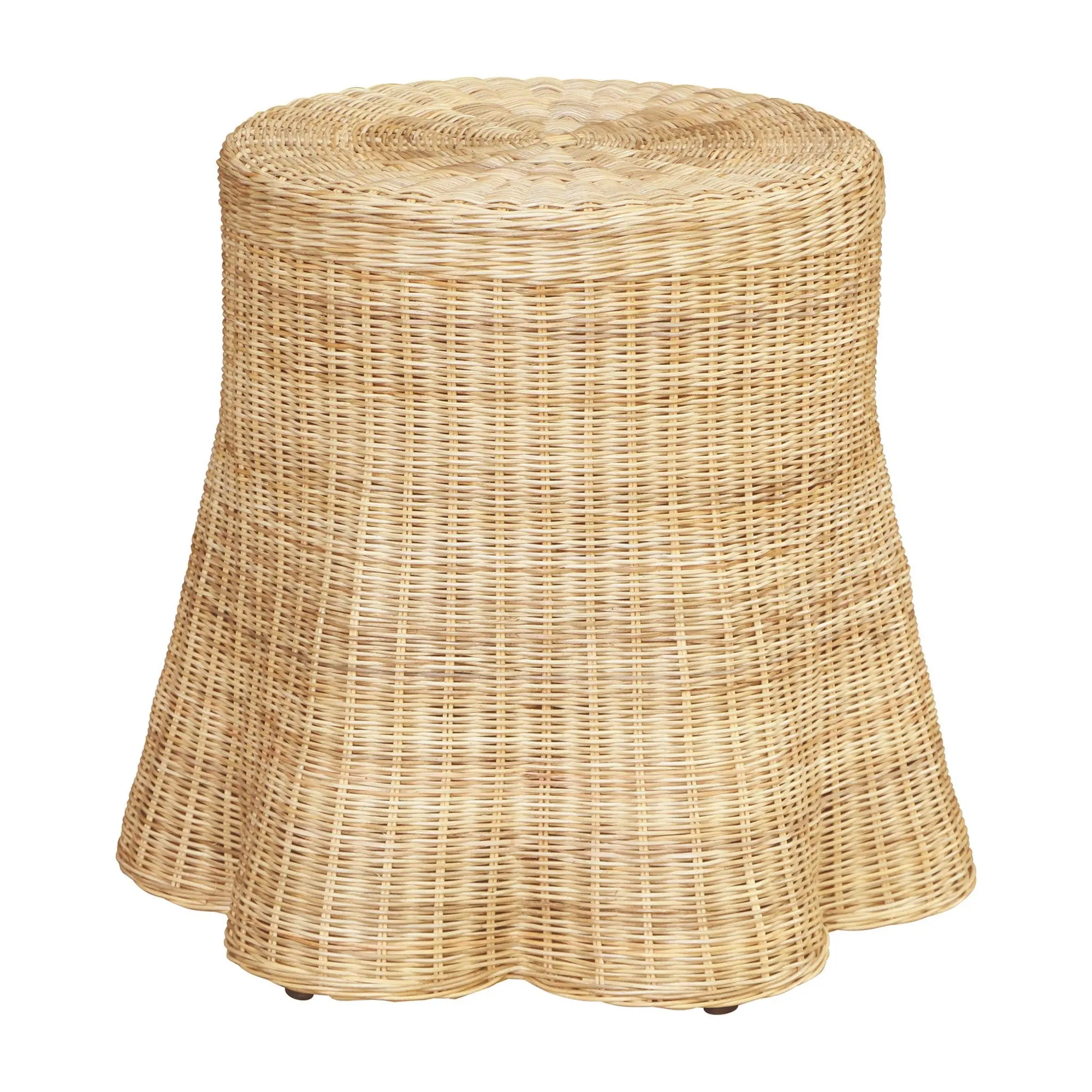 Betty Skirted Handwoven Rattan Accent Table