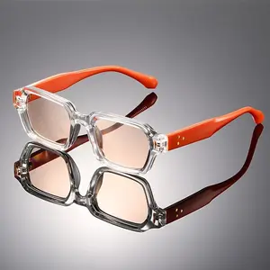 Vintage Square Sunglasses for Men Women, Premium Full Frame Fashion Shades, Classic Durable Unisex Eyewear for Streetwear, Travel, Driving & Everyday Casual Summer Style