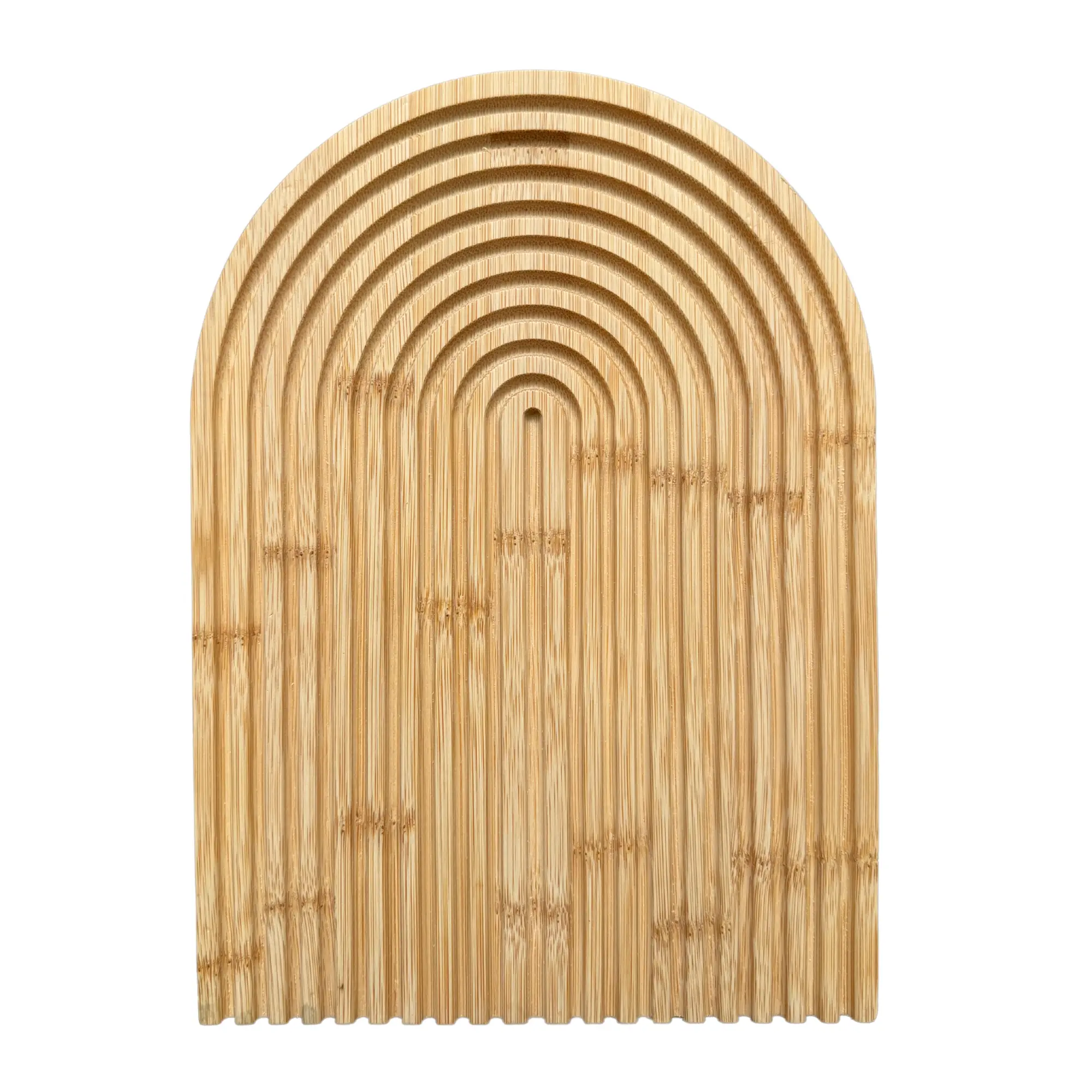 Thy Home Stylish Handcrafted Reversible Grooved Wooden Cutting Board - Shaped Circle Shelf, Arch Design, L11" x W8" Diameter 11", Boho Farmhouse Kitchen Decor for Food Prep, Dining Space Charcuterie Tray