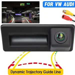 Dynamic Rear View Camera for Audi A4 A5 S5 Q3 Q5, VW Models Like Passat, Tiguan, Golf, Touran, Jetta, Sharan, Touareg with Moving Guide and Parking Line - Wide Angle, HD Resolution, Vehicle Safety Accessory, Sleek Vehicle Accessory, Backup Camera
