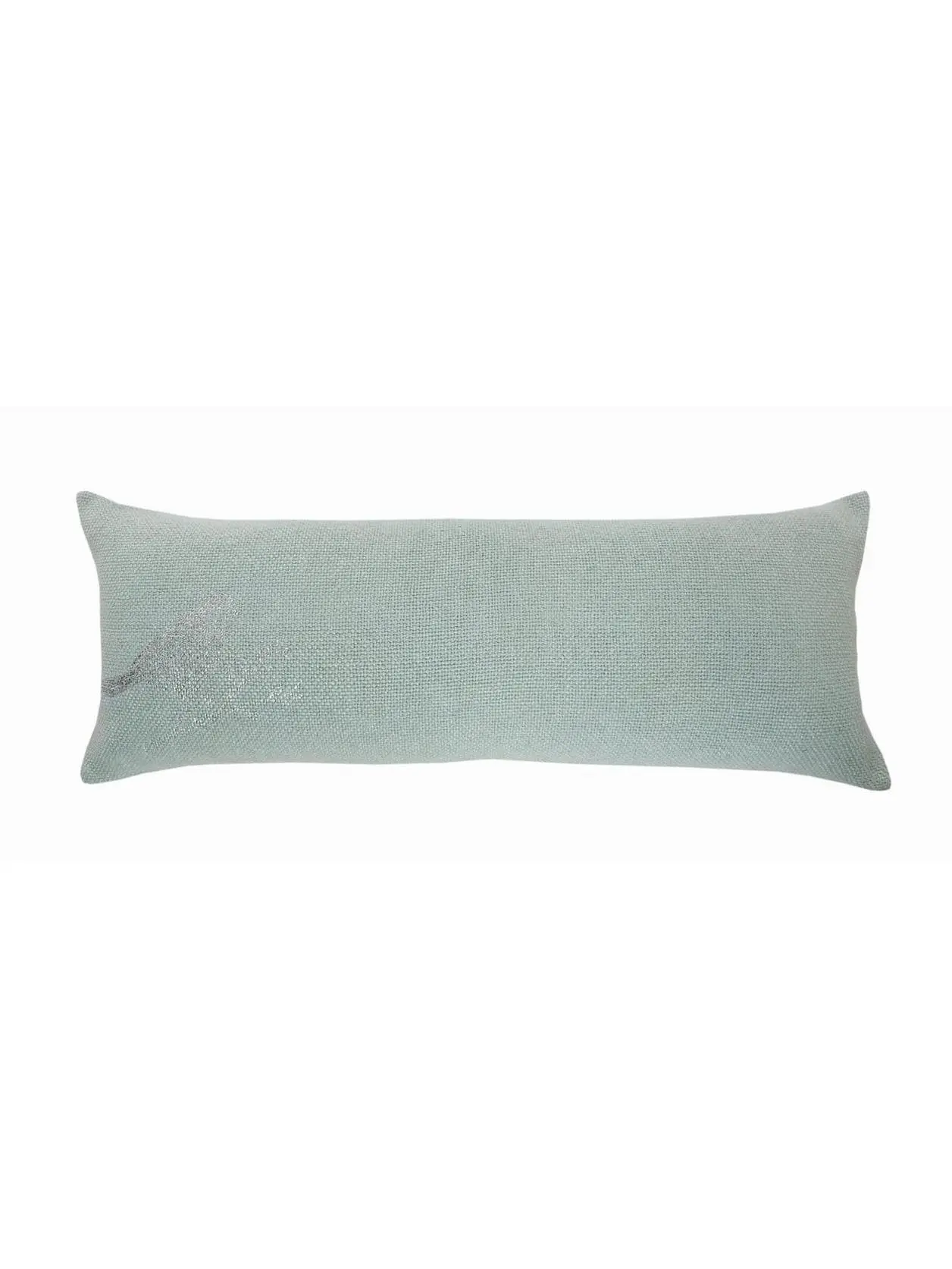 HomeRoots 517309 Soft Rectangular Sturdy Decorative Throw Pillows - Set of 2, 14x14x36in Green Geometric Zippered Polyester, Silver Accents, Insert Included, Ideal for Living Room Decorations