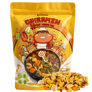 CHIRAMEN Seafood & Veggie Mix Ramen Toppings – Dried Shrimp, Fishcake, Imitation Crab, Squid, Plant-Based Beef, Egg, Cabbage, Shallot & Carrot Blend for Instant Noodles