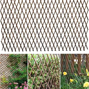 Expandable Willow Lattice Fence Panel for Climbing  Vine Ivy Rose Cucumbers Clematis (1)