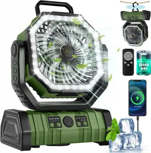 30000mAh Portable Outdoor Fan with Remote, Quiet Long Lasting Rechargeable Fan for Sports Fans & Soccer Mom, 270° Oscillating Tent Fan with LED Lantern, Emergency Backup Power Bank, Mowing, Hiking, Beach, Patio, Traveling, Summer Gift for Mom