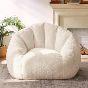 Max Giant Bean Bag Chair, Oversized Bean Bag Sofa for Adults & Teens, Ultra-Soft Comfy Fluffy Floor Lounge Chair with Armrests, Large Bean Bag Couch for Gaming, Reading & Relaxing
